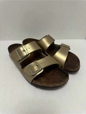 Birkenstock Arizona Metallic Gold Sandals Women’s Size 10